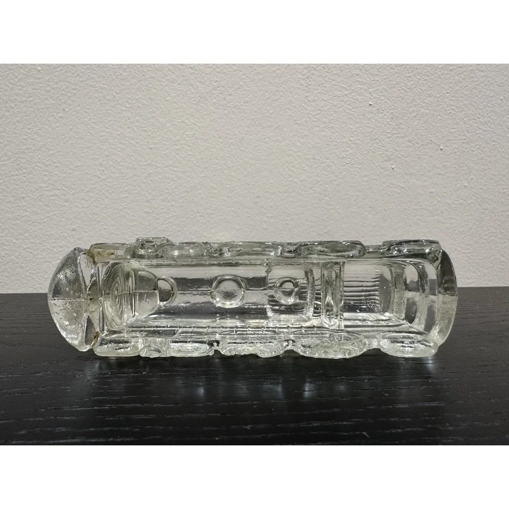 Locomotive Train Engine 1028 Vtg Figural Glass Candy Container 1940s Stough